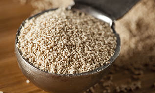 Organic Raw Yeast for baking bread against a background