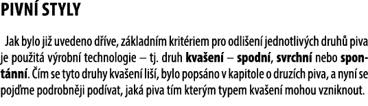 Pivn styly Jak bylo ji  uvedeno d  ve, z kladn m krit riem pro odli en  jednotliv ch druh  piva je pou it  v robn  t...