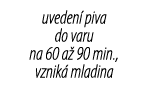 uveden piva do varu na 60 a  90 min., vznik  mladina