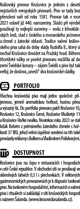 Kr lovsk pivovar Kru ovice je jedn m z deseti nejstar  ch evropsk ch pivovar . Pivo se tady bez p eru en  va   od ro...
