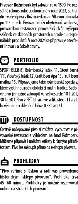 Pivovar Ro mberk byl zalo en roku 1590. Po rozs hl rekonstrukci ,dokon en  v roce 2023, se tradice va en  piva v Ro ...