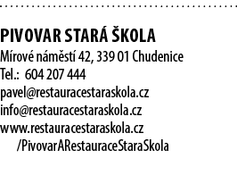  PIVOVAR STAR  KOLA M rov  n m st  42, 339 01 Chudenice Tel.: 604 207 444 pavel@restauracestaraskola.cz info@restaur...